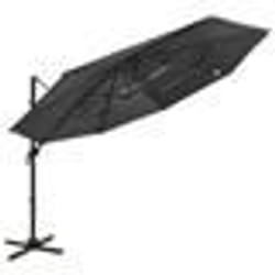 Parasol mobilier de jardin a 4 niveaux avec mat en aluminium 3 x 3 m anthracite