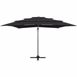 Ce parasol à 4 niveaux de jardin est un choix parfait pour vous protéger contre les rayons UV et la pluie. Vous pouvez l’inst ...