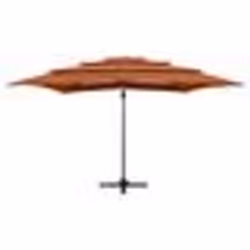 Parasol a 4 niveaux avec mat en aluminium 250 x 250 cm orange