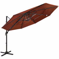 Ce parasol à 4 niveaux de jardin est un choix parfait pour vous protéger contre les rayons UV et la pluie. Vous pouvez l’inst ...