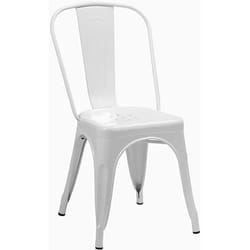 Chaise de salle à manger - Industriel - Métal blanc vieilli - Empilable - 140 kg - Design robuste