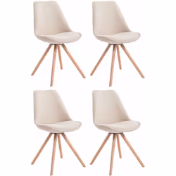 Set de 4 chaises de salle à manger en tissu Design scandinave La surface d'assise est agréablement rembourré pour plus de con ...