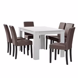 Table à manger - Marron - 140 x 90 cm - Classique - Intemporel - Rectangulaire