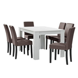 Table à manger - Marron - 140 x 90 cm - Classique - Intemporel - Rectangulaire