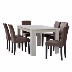 Table à manger - Marron - Rectangulaire - 140 x 90 cm - Bois massif