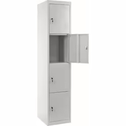 Casier étagère rangement bureau quatre portes verrouillables 180x38x45cm en métal gris casier en acier Tôle d'acier laminée à ...