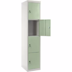 Casier étagère rangement bureau quatre portes verrouillables 180x38x45cm en métal vert casier en acier Tôle d'acier laminée à ...