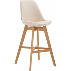 Tabouret de bar chaise haute design scandinave moderne en synthétique crème TDB10390