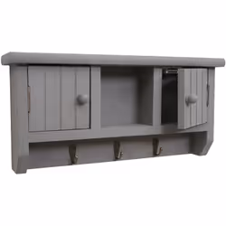 Porte-clés murale avec portes, bois massif gris. À l'avenir, cette boîte à clés occupera littéralement une place clé dans vot ...