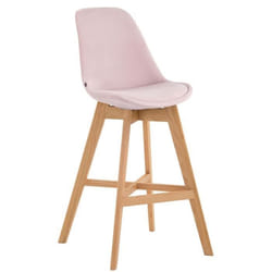 Tabouret de bar chaise haute design scandinave moderne en velours rose