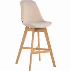 Tabouret de bar chaise haute design moderne en velours crème Le dossier et le repose-pied permettent une posture correcte. La ...