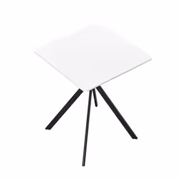 Table salle a manger cuisine pour 2 personnes MDF et metal 60 cm x 60 cm blanc