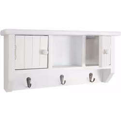 Porte-clés murale avec portes, bois massif certifié FSC blanc À l'avenir, cette boîte à clés occupera littéralement une place ...