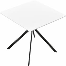 Table salle à manger cuisine pour 2 personnes mdf 78 cm x 78 cm blanc