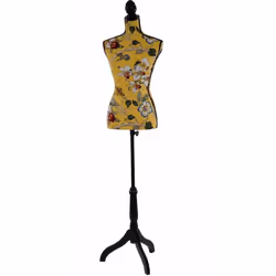 Buste de couture féminin hauteur réglable Mannequin de couture, fibre de verre, motif jaune avec des fleurs On craque pour ce ...