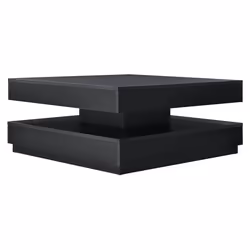 Table basse avec plateau tournant panneau de fibre de bois 76 x 76 cm noir