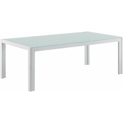 Table basse extérieure en verre 100 cm blanc