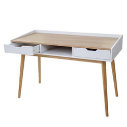 Bureau avec tiroirs de rangement compartiment de rangement 120 par 55 MDF aspect frêne