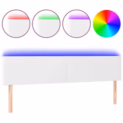 Tête de lit accessoire couchage chambre à coucher meuble à LED 200 par 5 par 78/88 synthetique blanc