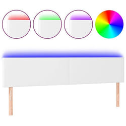 Tête de lit accessoire couchage chambre à coucher meuble à LED 200 par 5 par 78/88 synthetique blanc