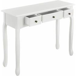 Table console buffet d'entrée de salon avec 3 tiroirs mdf 100 cm blanc