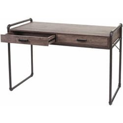 Décoshop26 - Bureau table d'ordinateur design industriel 75x120x60cm aspect chêne marron 040001445