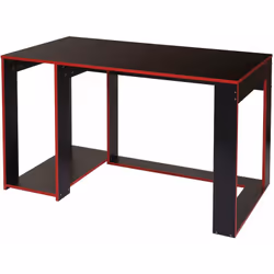 Bureau table de bureau pour ordinateur, 120x60x76cm noir-rouge Cette table PC noire offre la meilleure base pour une atmosphè ...