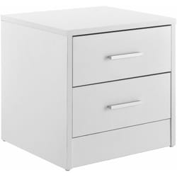 Helloshop26 - Table de chevet table de nuit 2 tiroirs blanc