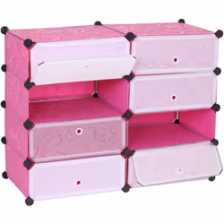 Meuble à chaussures étagère à chaussures, 8 compartiments 73x92x36cm rose Dites adieu à la tâche fastidieuse de visser et de  ...