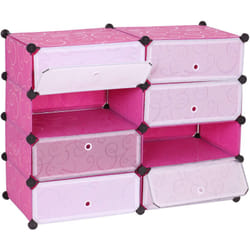 Décoshop26 - Meuble à chaussures étagère à chaussures 8 compartiments 73x92x36cm plastique rose 040001464