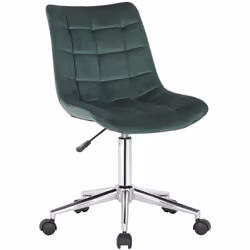 Chaise de bureau en velours Repose sur un piètement en métal solide doté de 5 roulettes légères. Grâce à son design moderne e ...