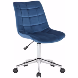 Chaise de bureau en velours Repose sur un piètement en métal solide doté de 5 roulettes légères. Grâce à son design moderne e ...