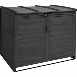 Abri de poubelles extérieur conteneurs à ordures jusqu'à 4 bacs en bois anthracite Pour poubelles d'une capacité de 80 à 240  ...