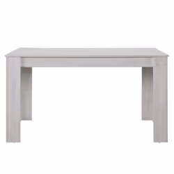Table de salle a manger bureau robuste 140 cm couleur chene blanc