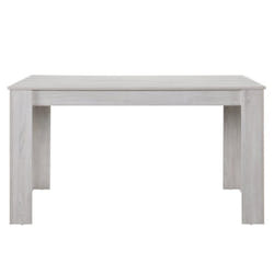 Table de salle a manger bureau robuste 140 cm couleur chene blanc