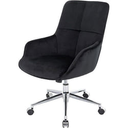 Chaise de bureau - Décoshop26 - BUR04102 - Velours noir - Accoudoirs - Réglable en hauteur