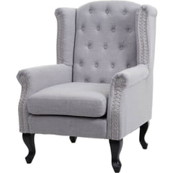 Fauteuil chesterfield fauteuil relaxation fauteuil club tissu/textile gris 040003085