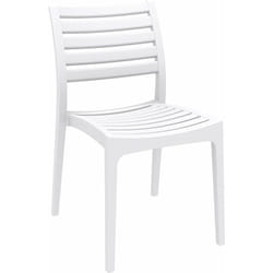 Chaise de jardin en plastique design simple empilable blanc 10MDJ10226