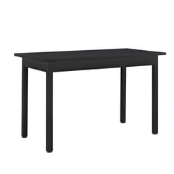 Table de salle a manger table a manger table de cuisine bureau MDF placage acier 120 x 60 x 75 cm noir