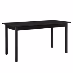 Table de salle a manger cuisine bureau MDF placage 140 cm noir