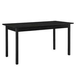 Table de salle a manger cuisine bureau MDF placage 140 cm noir