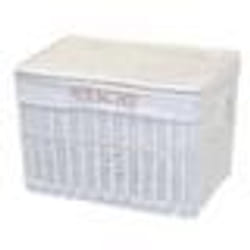 Panier à linge en osier couleur blanc insert en tissu coffre avec poignees