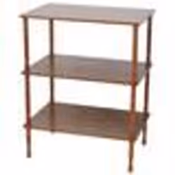 etagère sur pieds meuble de rangement 3 niveau par en MDF et bois massif couleur noyer