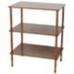 etagère sur pieds meuble de rangement 3 niveau par en MDF et bois massif couleur noyer