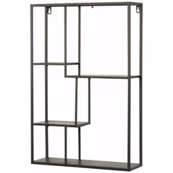 Etagère en métal 4 étagères forme rectangle Moderne, durable et fonctionnel En métal noir Surface enduite de poudre Avec 4 ét ...