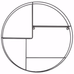 Étagère murale ronde avec 3 étagères grillagées en métal gris chic et pratique En métal thermolaqué Charge maximale 3 kg Dime ...