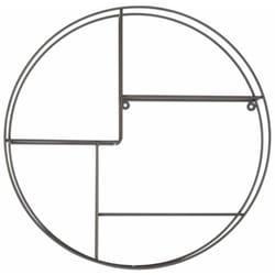 Décoshop26 - tagère murale ronde avec 3 étagères grillagées en métal gris chic et pratique ETA05030