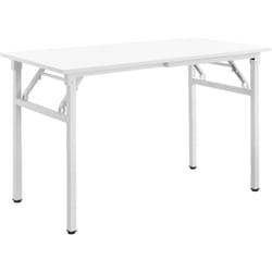 Table pliante de cuisine à manger hauteur réglable pour 4 personnes 120 cm blanc