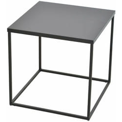 Table d'appoint carrée table basse porte plantes en métal noir MED05134