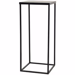 Table d'appoint en métal noir design moderne Avec dessus de table en métal Cadre en acier tubulaire enduit de poudre L'articl ...